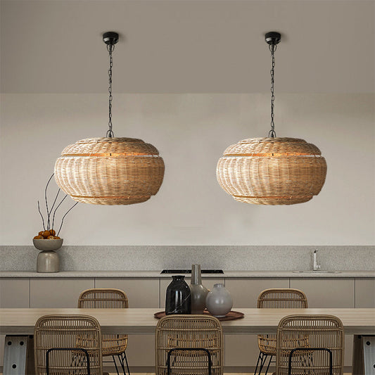 Handwoven Rattan Pendant Light Wicker Pendant Lampshade