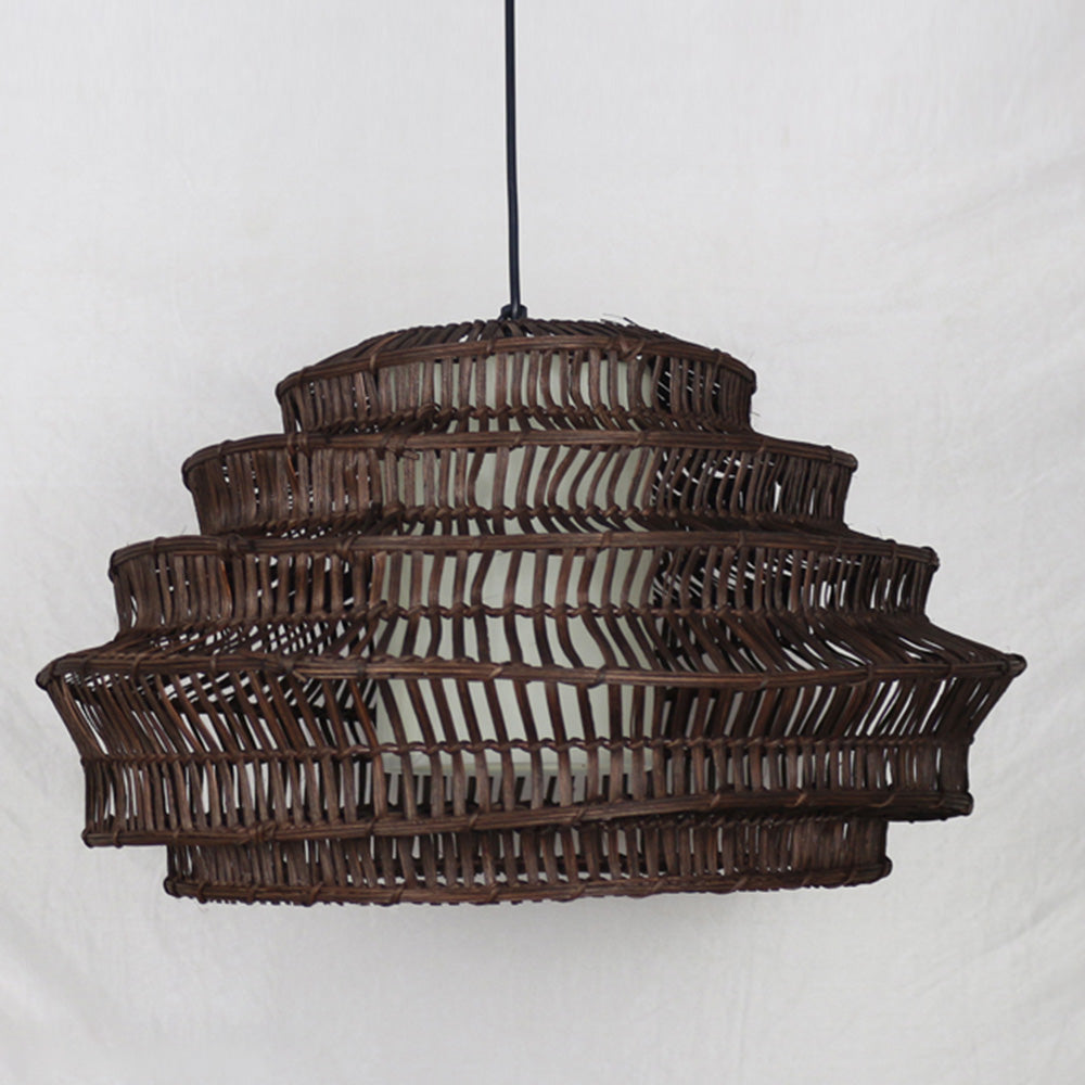 Farmhouse Handwoven Rattan Pendant Light Lampshade