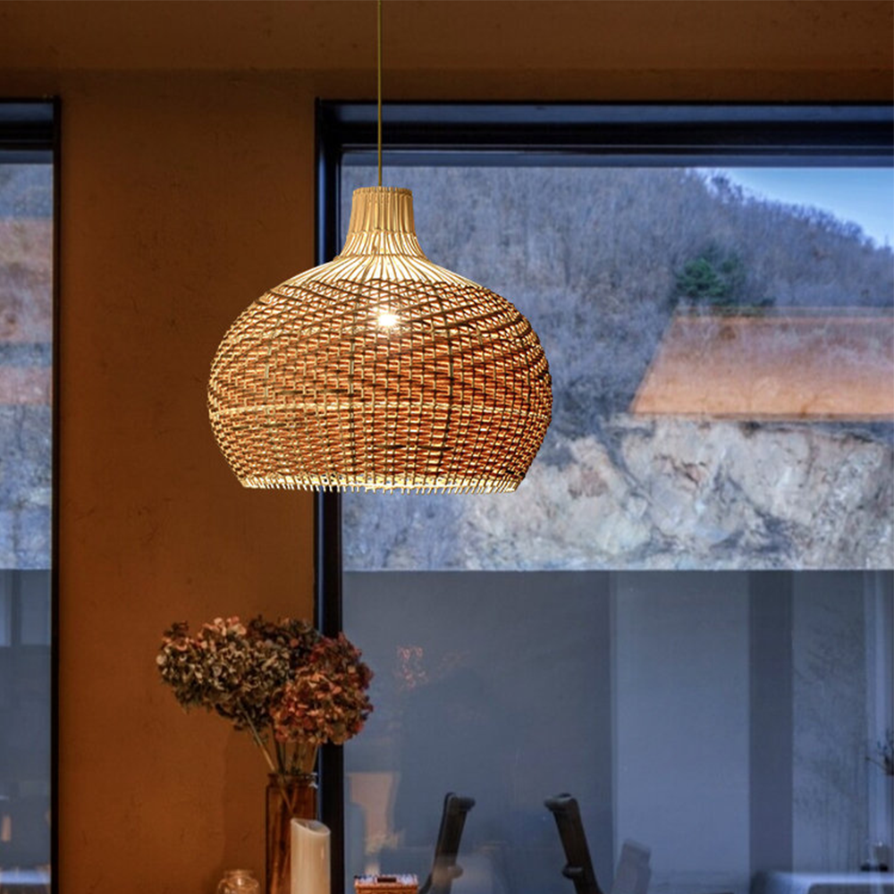 Retro Wicker Rattan Bamboo Pendant Lamp