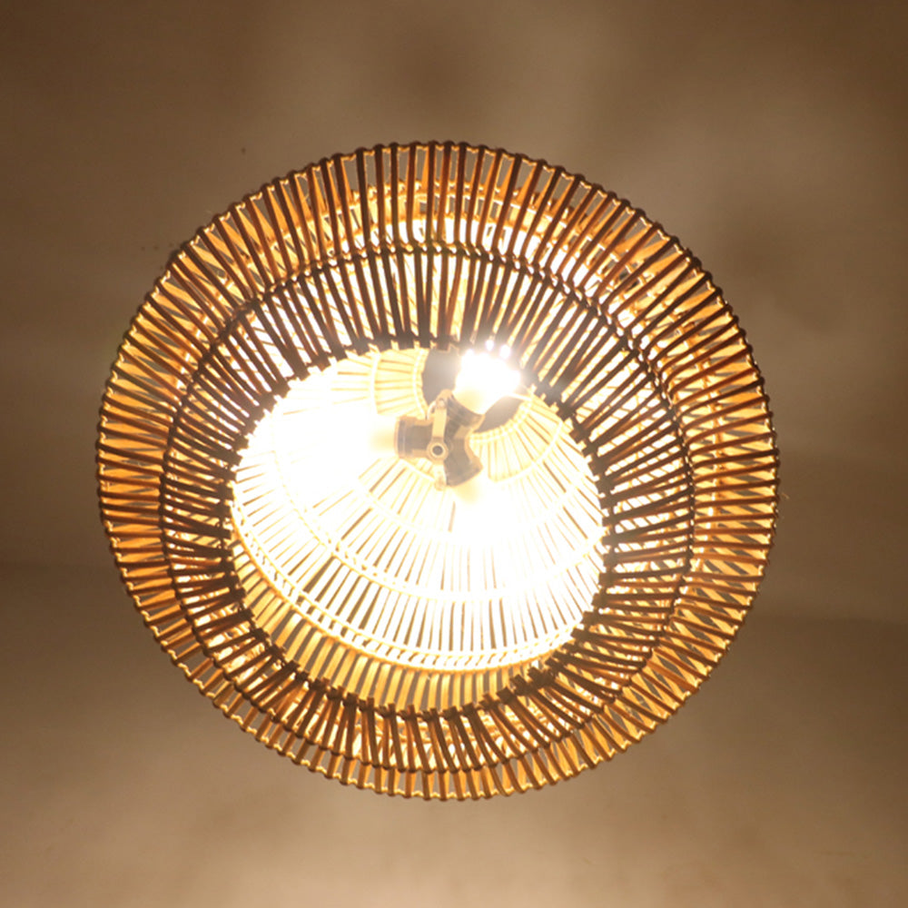 Farmhouse Handwoven Rattan Pendant Light Lampshade