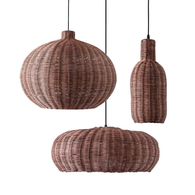 Nordic Rattan Chandelier Japanese Handmade Pendant Lampshades