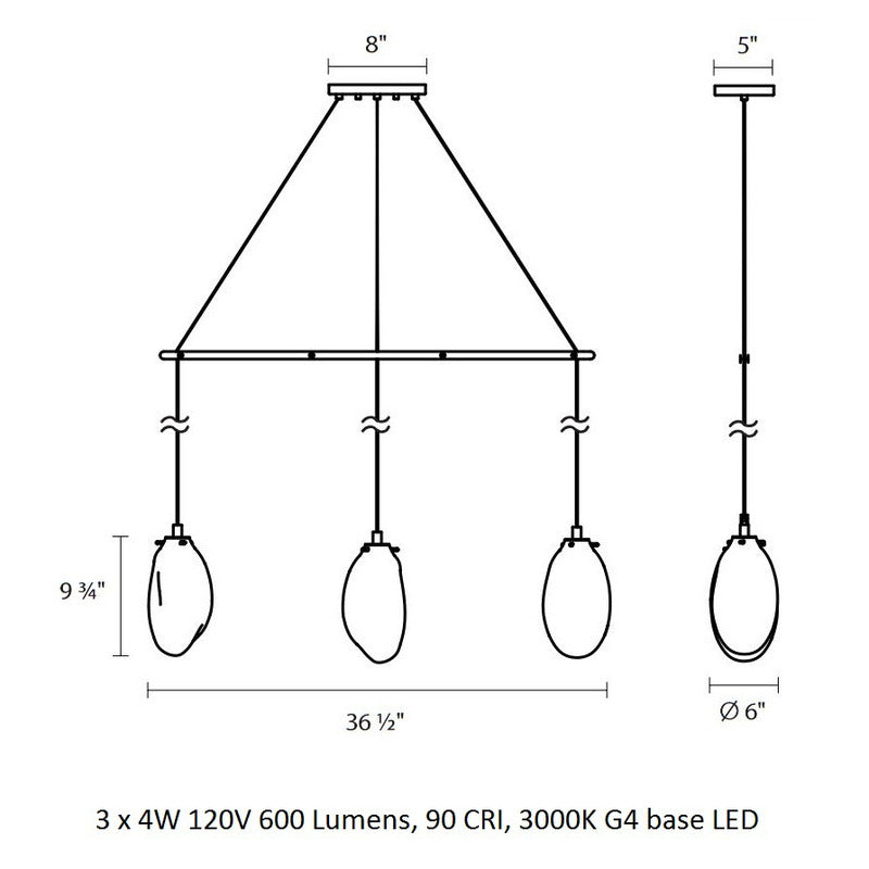 Liquid Multi Light LED Linear Pendant Light