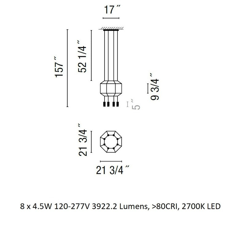 Wireflow 3D Octagonal Pendant Light