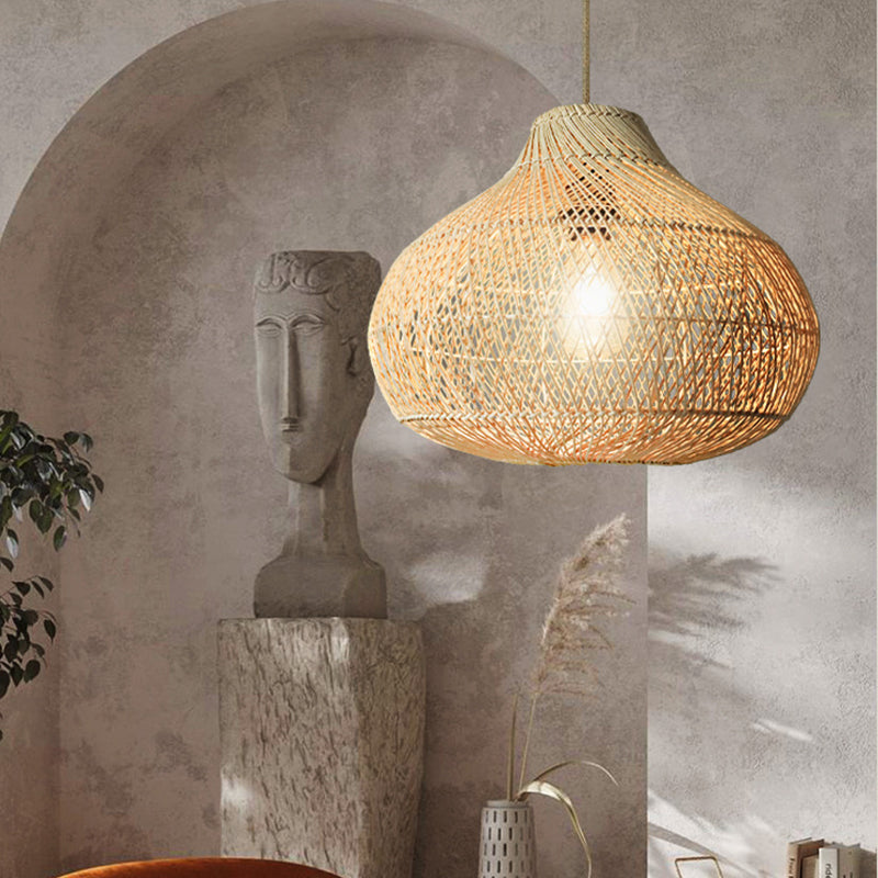 Natural Rattan Pendant Lamp Shade for Living Room