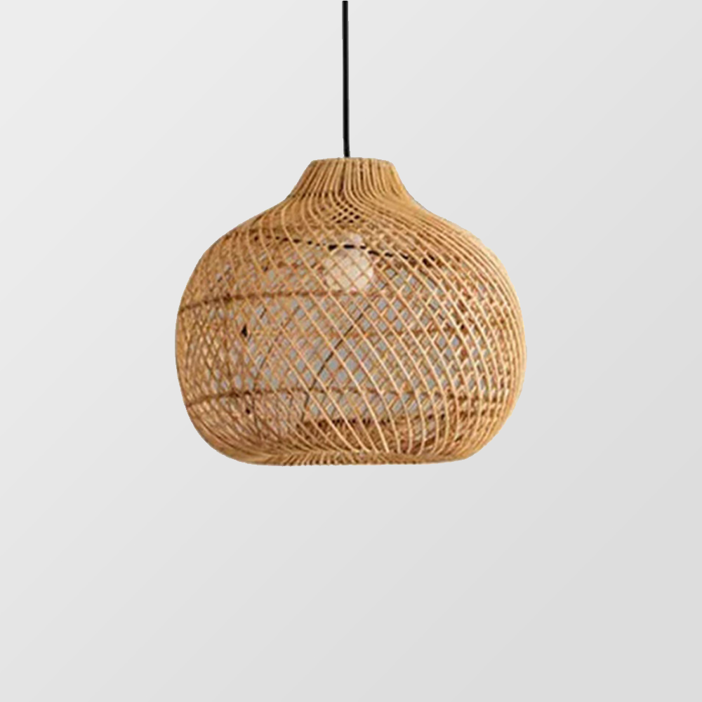 Minimalist Vintage Rattan Kitchen Pendant Light