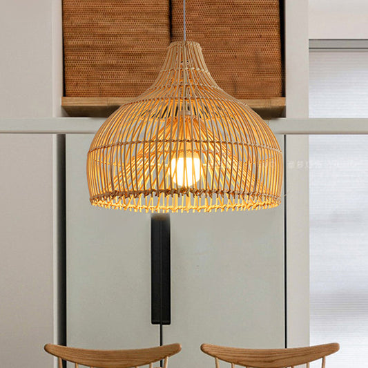 Natural Handwoven Large Basket Rattan Pendant Lampshade