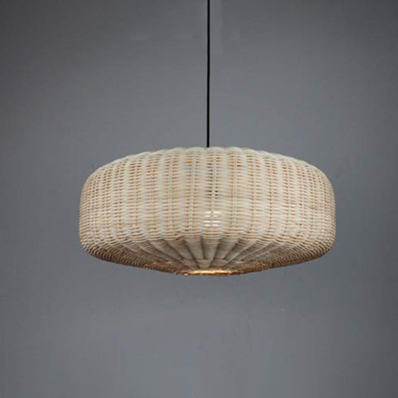 Woven Rattan Hanging Lamp Countryside Style Pendant Lighting