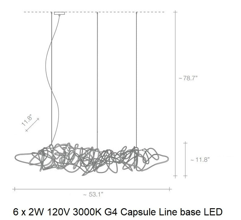 Doodle LED Horizontal Pendant Light