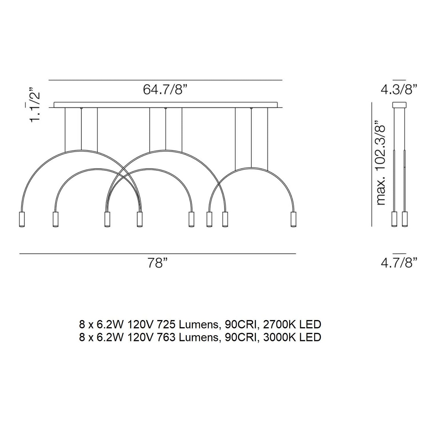 Volta L165.1D2T Linear Pendant Light