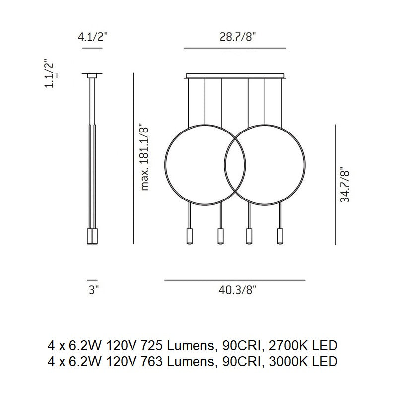 Revolta L73.2D Linear Pendant Light