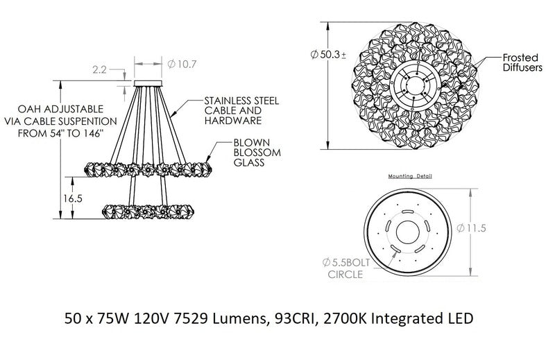 Blossom Two Tier Ring Chandelier