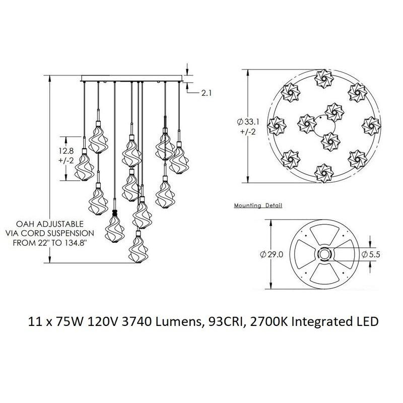 Blossom Round Multi-Light Pendant Light