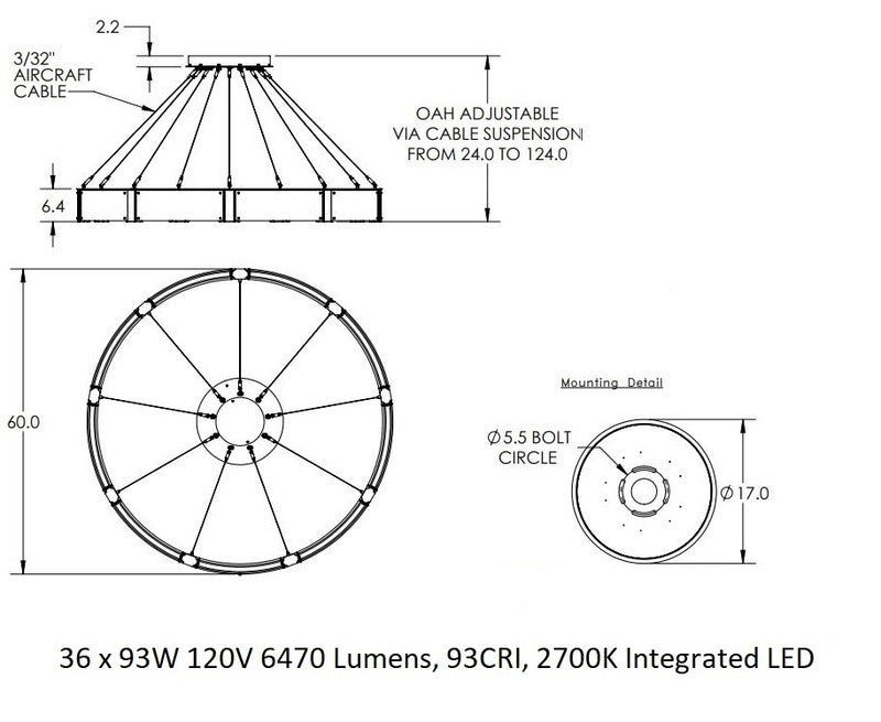 Parallel Large Ring Chandelier