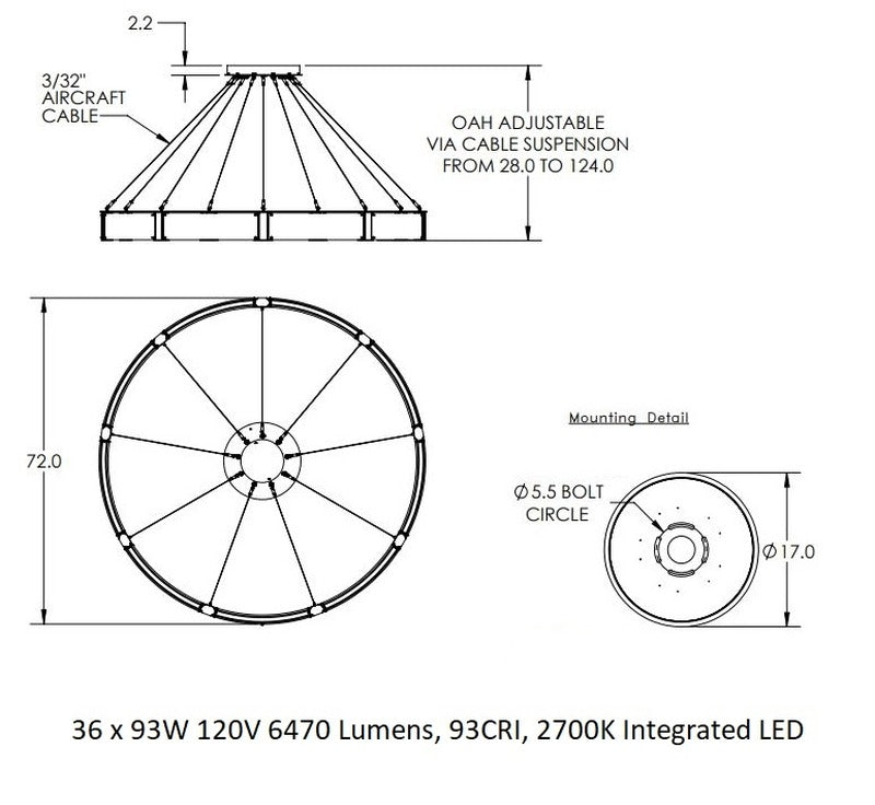 Parallel Large Ring Chandelier