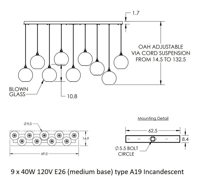 Terra Linear Pendant Light