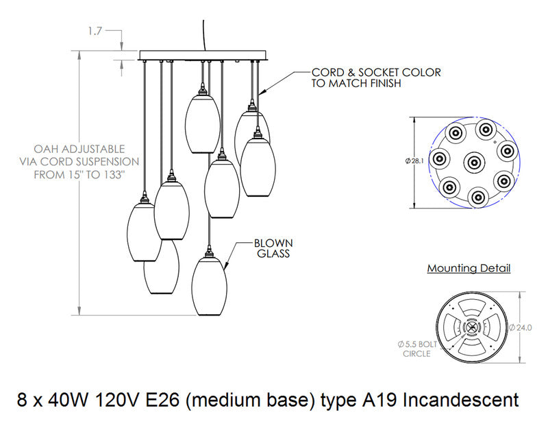 Ellisse Round Multi-Light Pendant Light