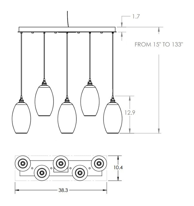 Ellisse Linear Pendant Light