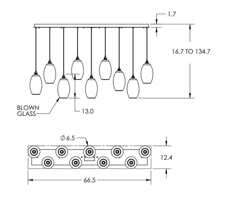 Ellisse Linear Pendant Light