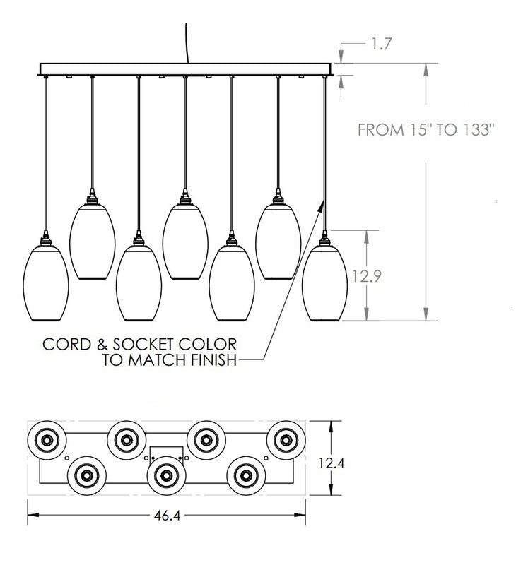 Ellisse Linear Pendant Light