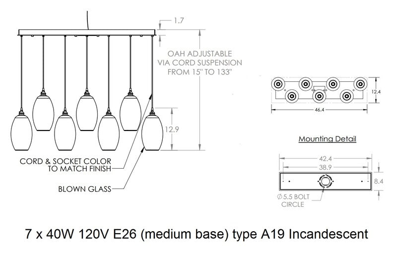 Ellisse Linear Pendant Light