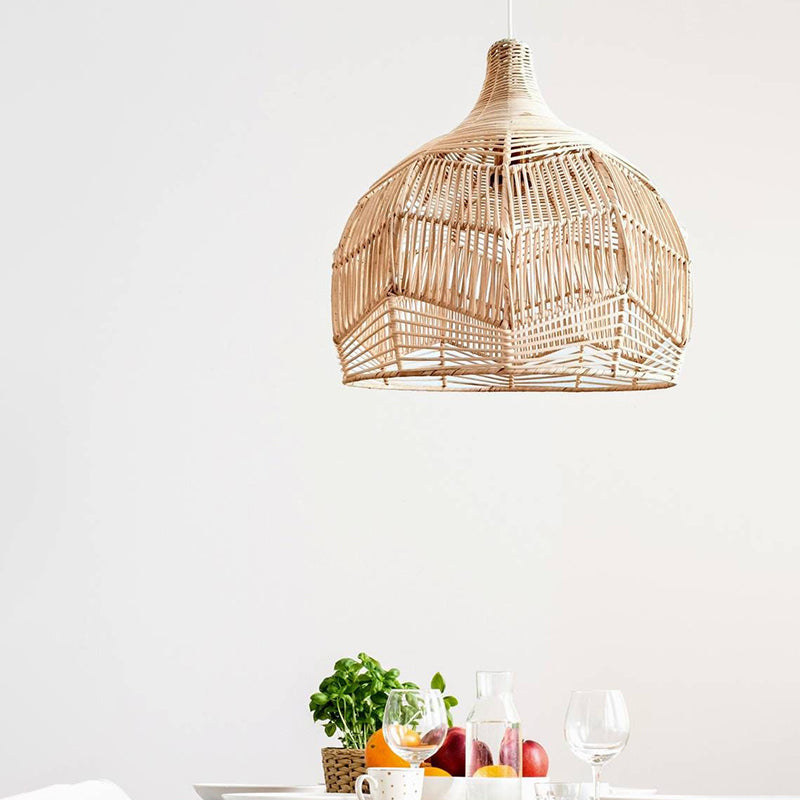 Modern Farmhouse Rattan Pendant Light