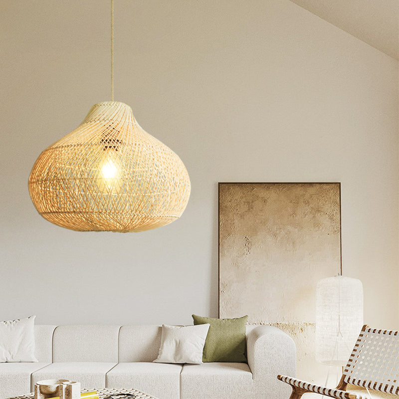 Natural Rattan Pendant Lamp Shade for Living Room