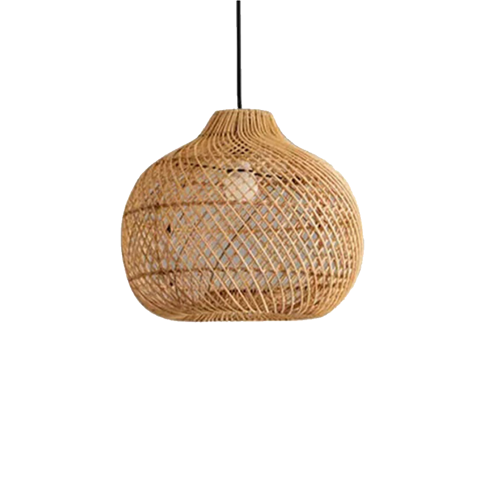 Minimalist Vintage Rattan Kitchen Pendant Light