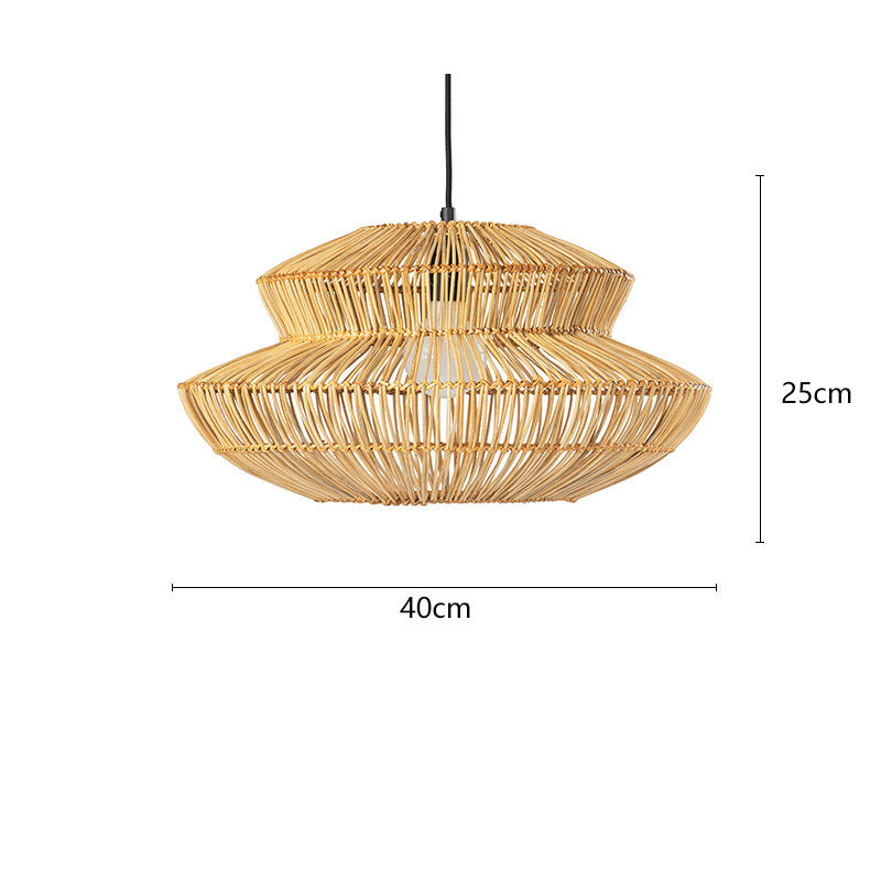 Japanese Style Art Rattan Weaving Pendant Light