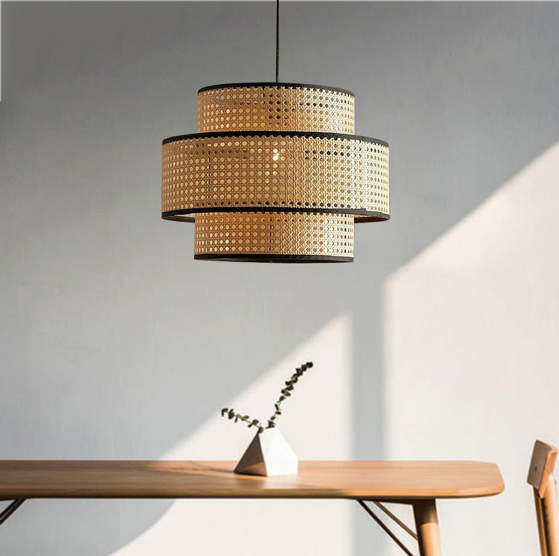 Japanese Rattan Weaving Pendant Light