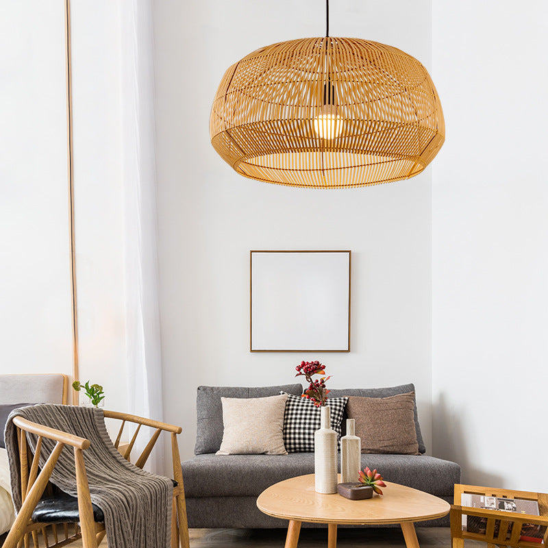 Japanese Style Handmade Rattan Pendant Lamp