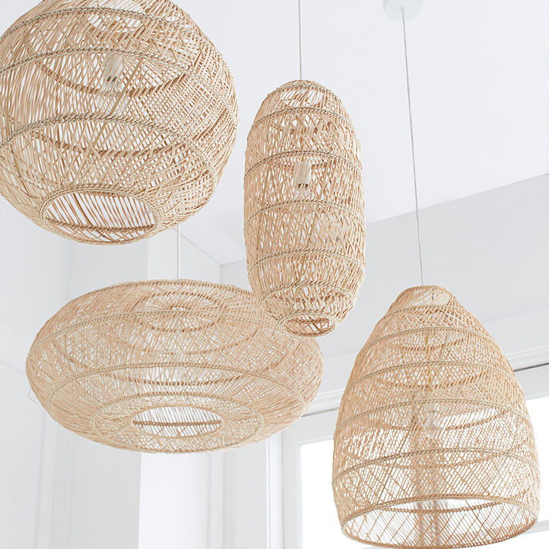 Rattan Woven Pendant Light Hand-woven Lantern Art Wicker Lampshades