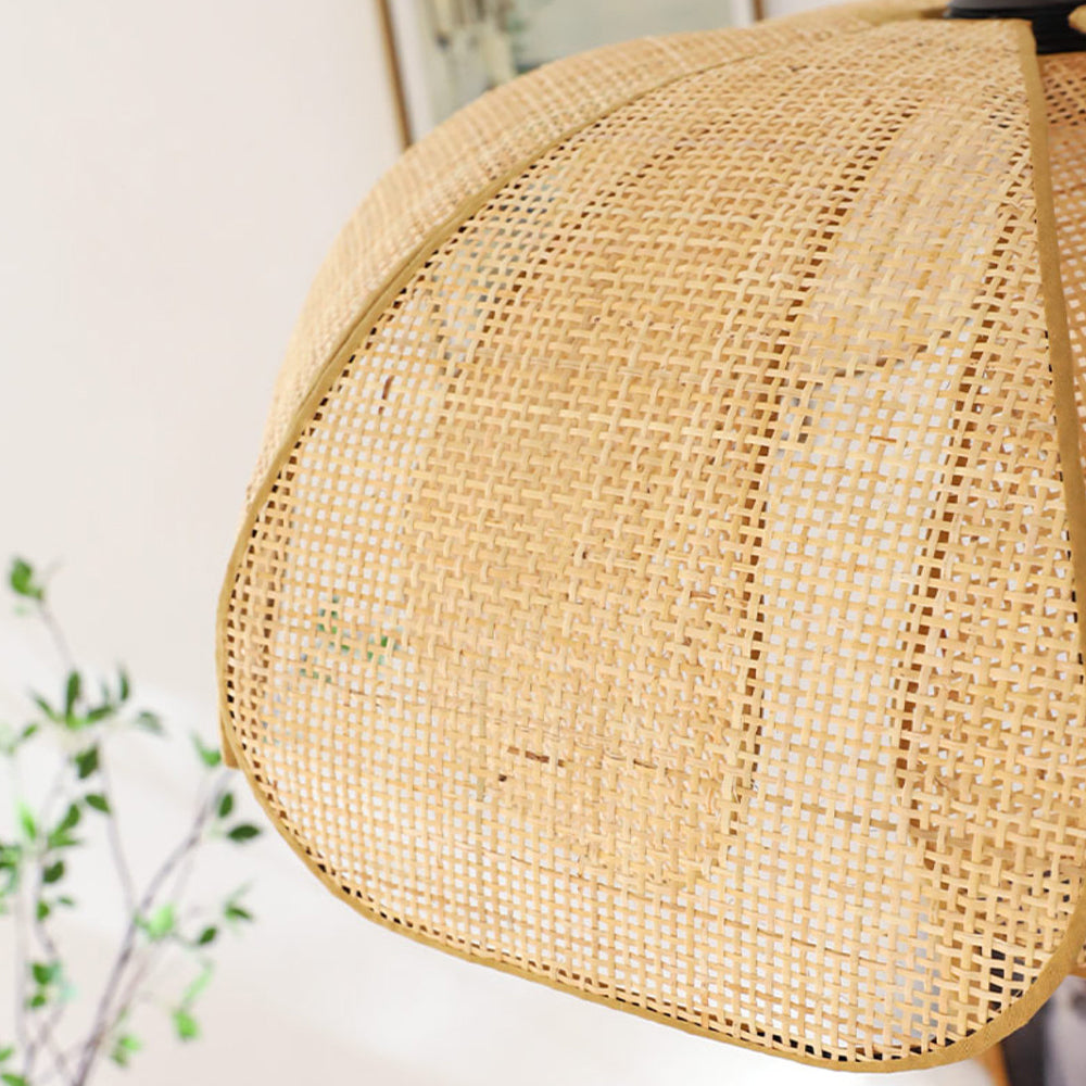 Rattan Petal Rustic Wicker Pendant Light