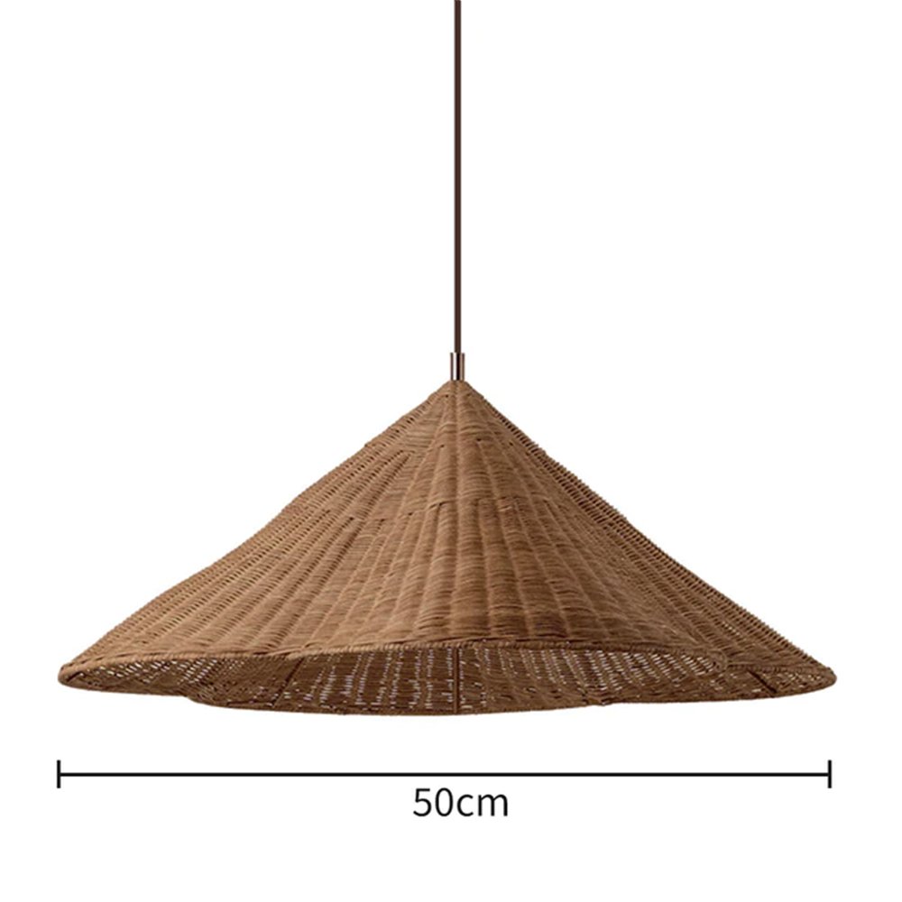 Oversized Scalloped Woven Rattan Pendant Light Lampshade