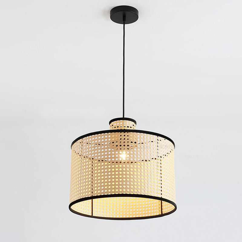 Minimalist Rattan Pendant Lampshade Handwoven Hanging Light