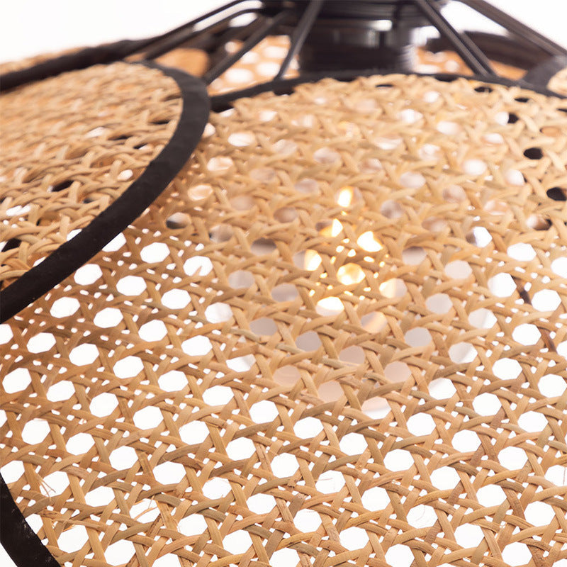 Minimalist Rattan Hanging Light Creative Pendant Lamp Shade