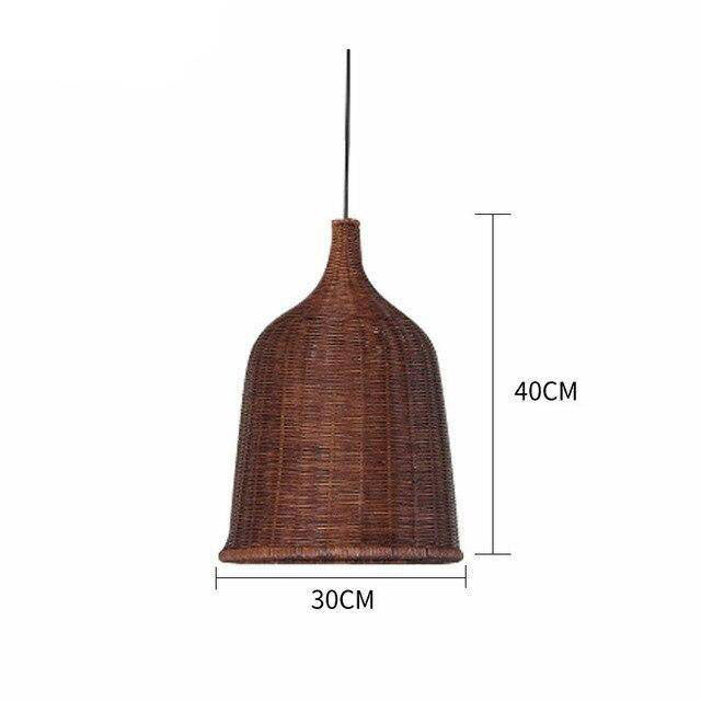 Rattan Pendant Lights Coffee Woven Hanging Lampshade