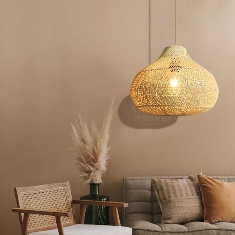 Natural Rattan Pendant Lamp Shade for Living Room