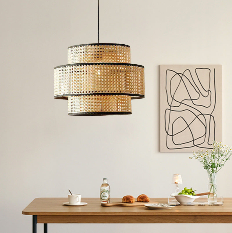 Japanese Rattan Weaving Pendant Light