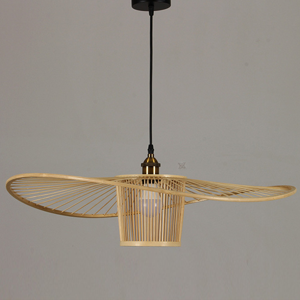 Waving Bamboo Vintage Woven Wicker Handmade Rattan Pendant Light