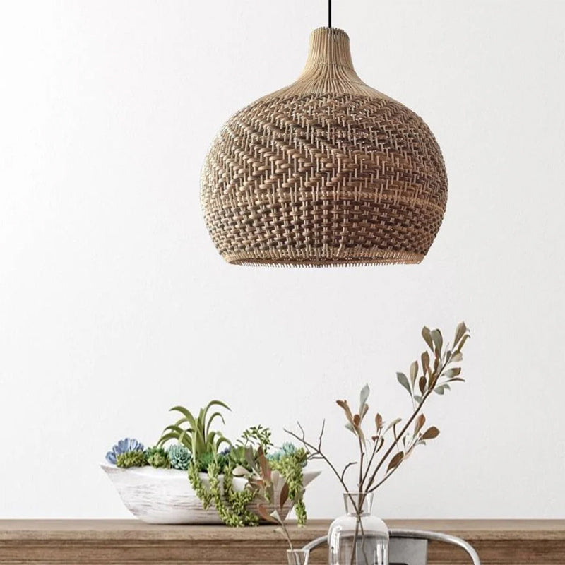 Retro Wicker Rattan Bamboo Pendant Lamp