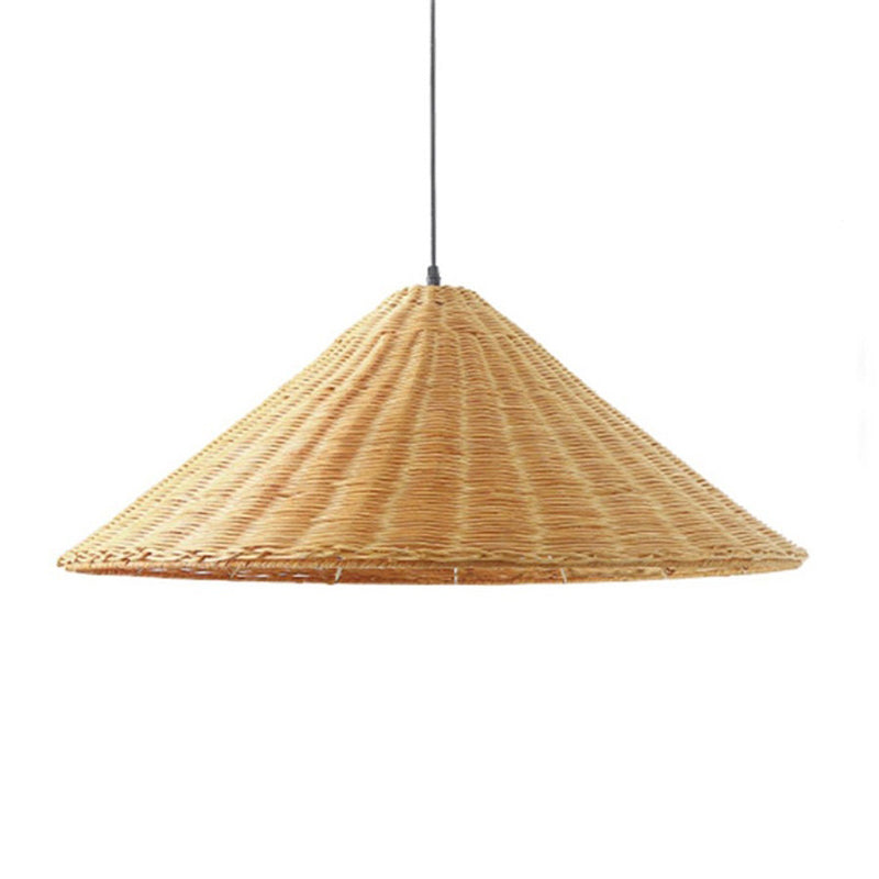 Woven Rattan Pendant Light Wicker Cone Lamp Shade