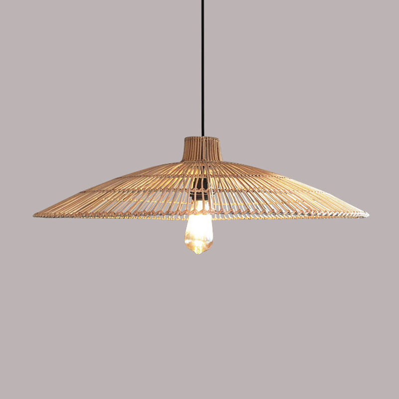 Triangular Wicker Pendant Lamp Hand Woven Hanging Lighting