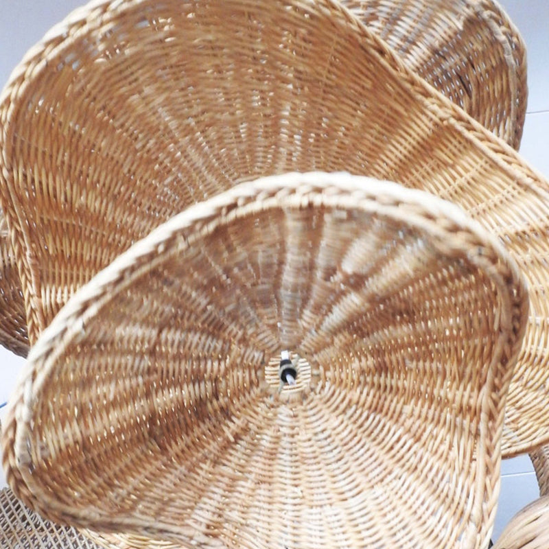 Hat Shape Rattan Lampshade Farmhouse Pendant Lighting