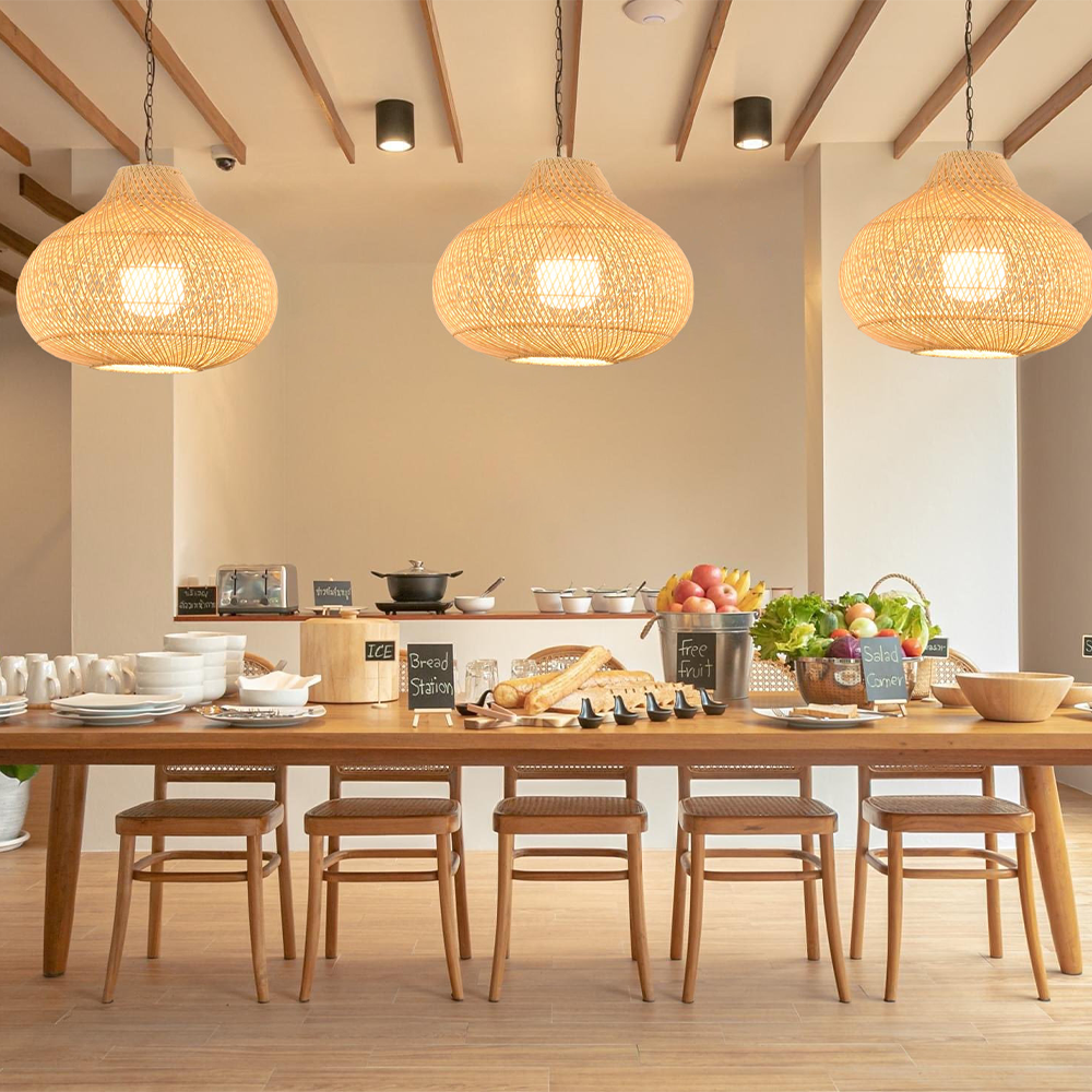 Creative Wicker Rattan Pendant Light For Dining Room