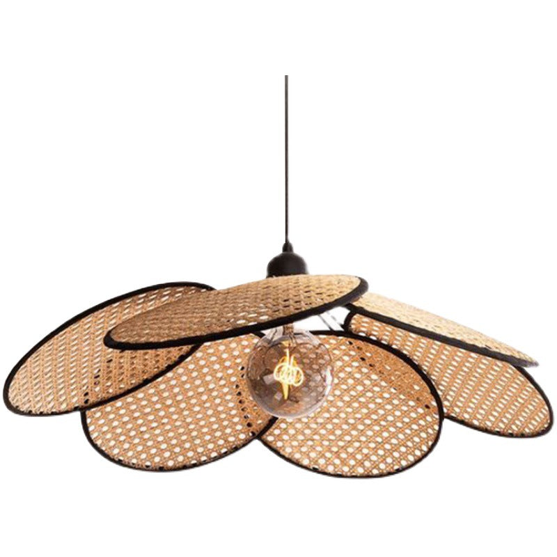 Minimalist Rattan Hanging Light Creative Pendant Lamp Shade