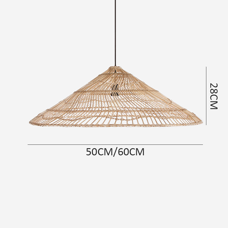 Handmade Wicker Hanging Lamp Rattan Pendant Shade