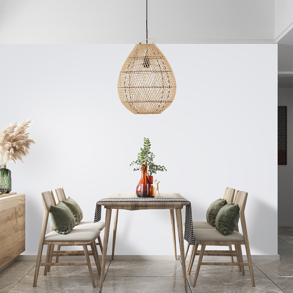 Minimalist Vintage Rattan Kitchen Pendant Light