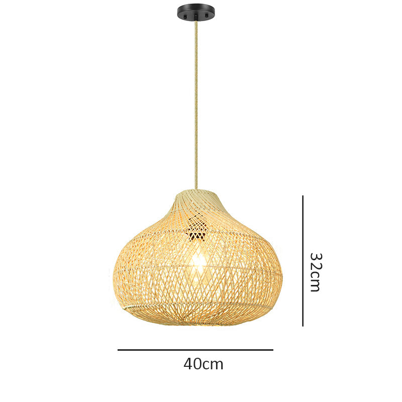 Natural Rattan Pendant Lamp Shade for Living Room