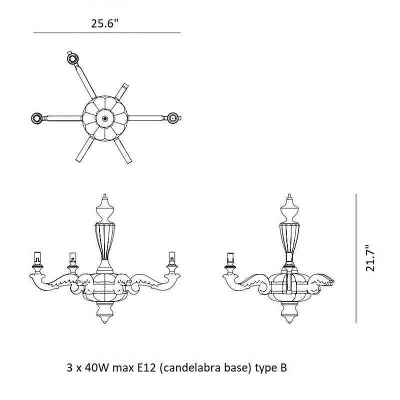 Smoke Chandelier Suspended Lamp