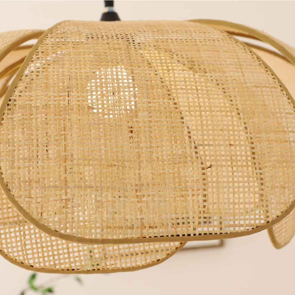 Rattan Petal Rustic Wicker Pendant Light